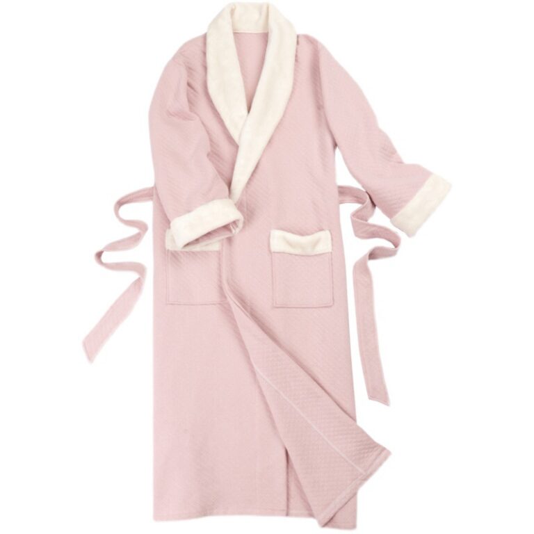 CHINEE Custom 5 Star Hotel logo Luxury Piped Trim Spa Bath Robe 100% Cotton Waffle Weave Bathrobe