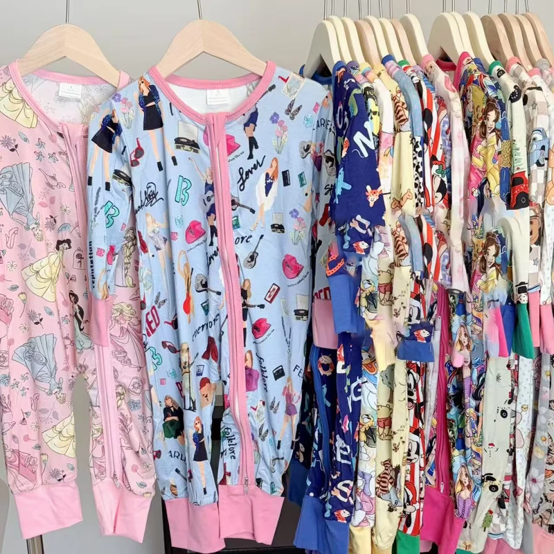 CHINEE Custom 95% Bamboo 5% Spandex Kids Outfit Set 2 Pcs Long Sleeve Pjs Sleepwear Children Pajamas Sleepsuit