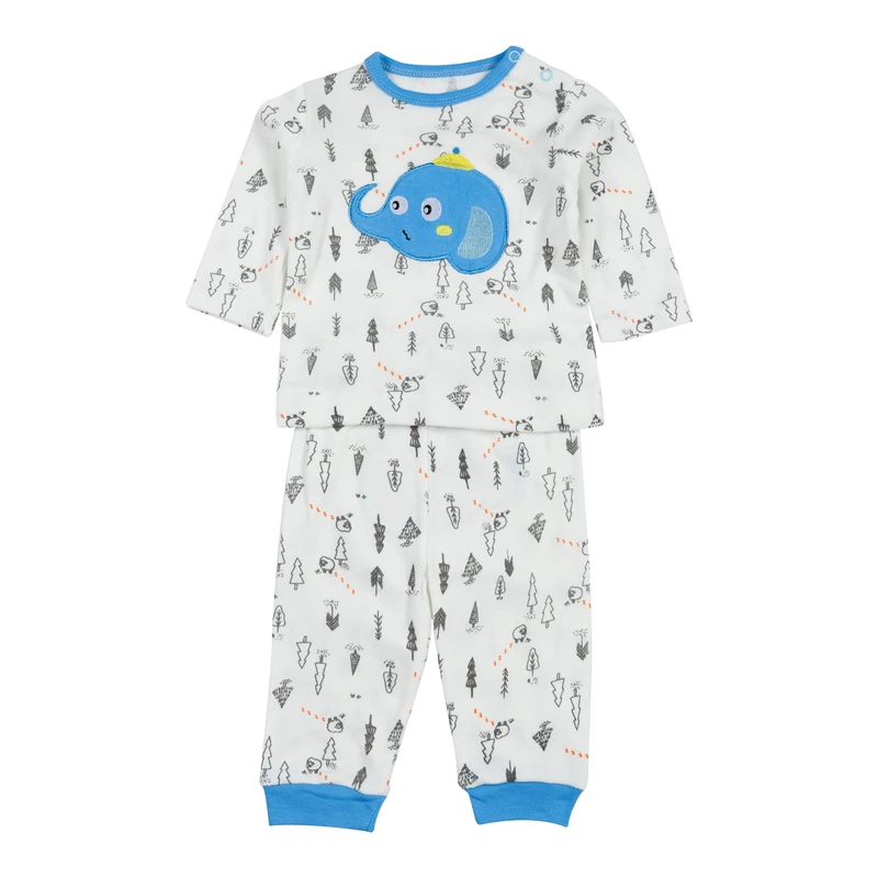 CHINEE Custom Baby Cute Pajamas Toddler Nighties Sleepwears Suit Long Sleeve Cotton Washed Children 2Pcs Pajamas Set