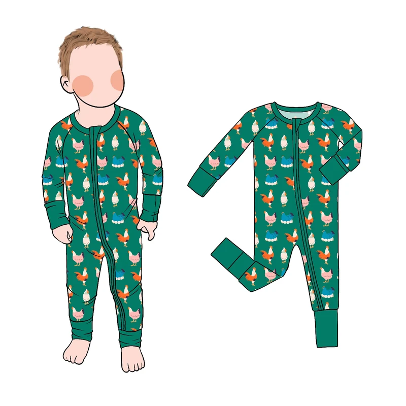 CHINEE Custom Baby Romper Baby Romper Jumpsuit Bodysuit Long Sleeves Zippy Sleepwear for Kids Baby Children Pajamas