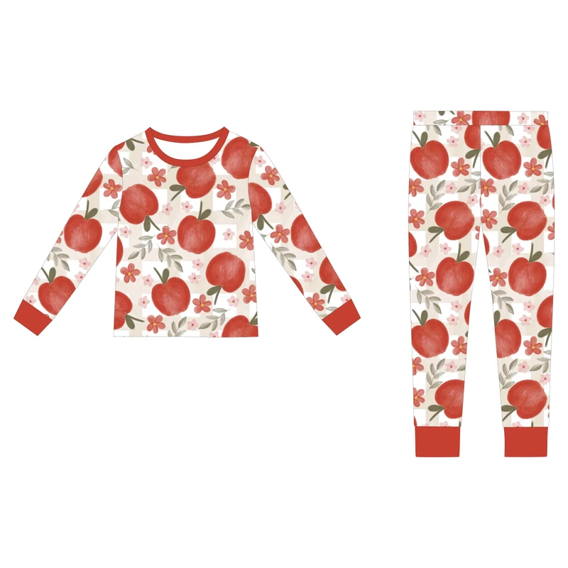 CHINEE Custom Bamboo Baby Romper Jumpsuit Set with Pullover Long Sleeve 2 Pieces Unisex Newborn Toddler Pajamas Breathable Custom Print