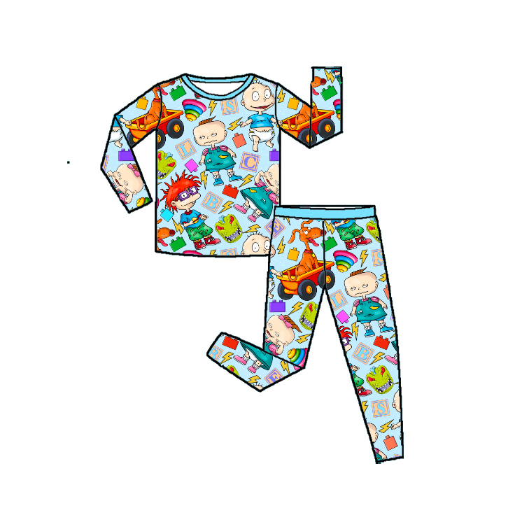 CHINEE Custom Bamboo Toddler Pajamas Print Two Piece Lounge Set Kids Organic Toddler Pyjamas Eco friendly Children Loungewear
