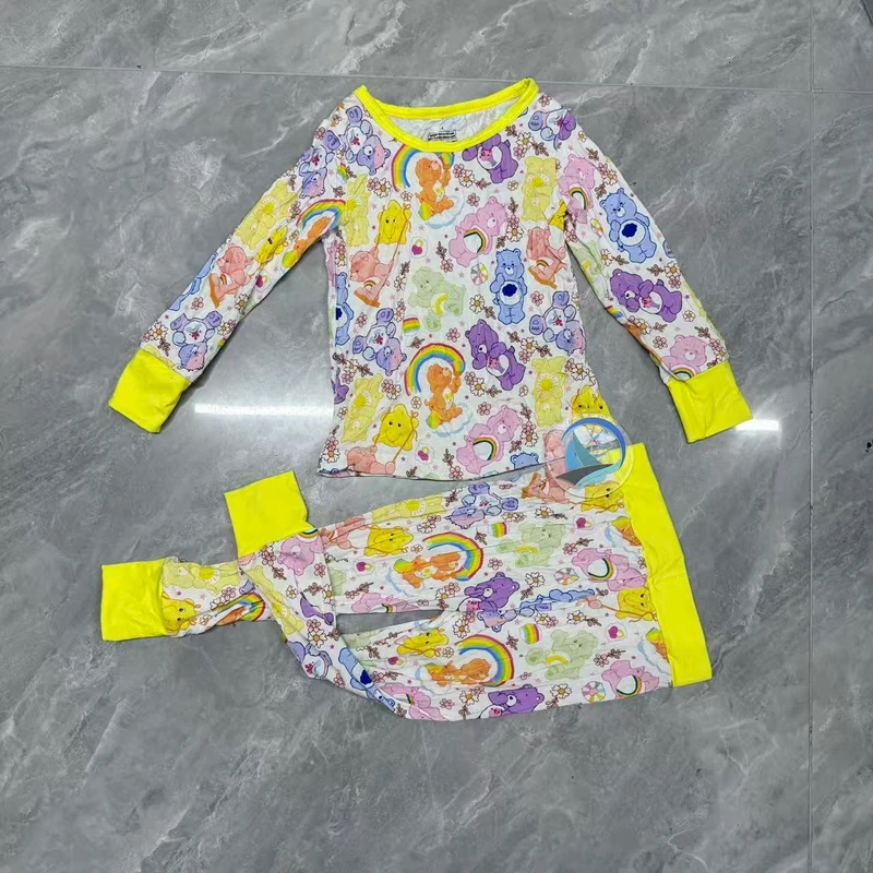 CHINEE Custom Bamboo Toddler Pajamas Print Two Piece Lounge Set Kids Organic Toddler PyjamasLoungewear Sets Women