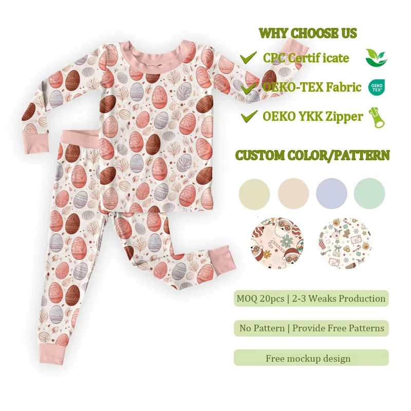 CHINEE Custom Bamboo Viscose Pajamas Kids Little Sleepers Kids Bamboo Baby Clothes Soft Pjs Newborn Sleepwear
