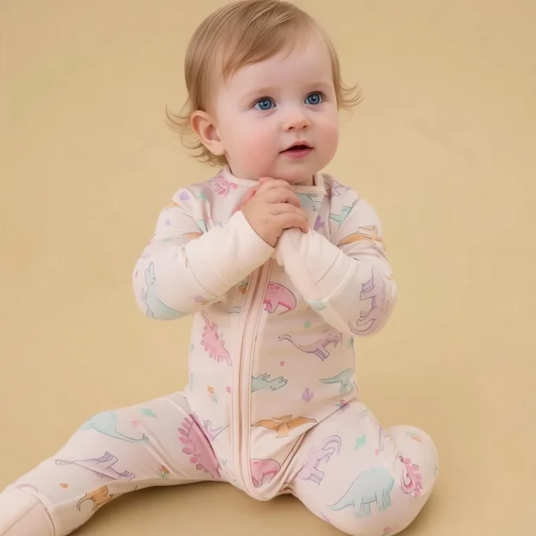 CHINEE-Custom-Best-Seller-Soft-Cute-Baby-Girl-Boys-Romper-Zipper-Short-Sleeves-Printed-Bamboo-Sleepwear-Pajamas-Kids-Summer-ODM-OEM