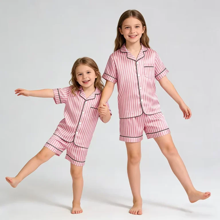 CHINEE-Custom-Cartoon-Print-Cotton-Pyjamas-Summer-Short-Homewear-Children-Sleepwear-Sets-Animal-Print-Girls-Bamboo-Kids-Satin-Pajamas