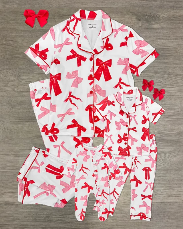 CHINEE Custom Casual Comfortable Family Matching Pajamas Set Print Short Sleeve PJs