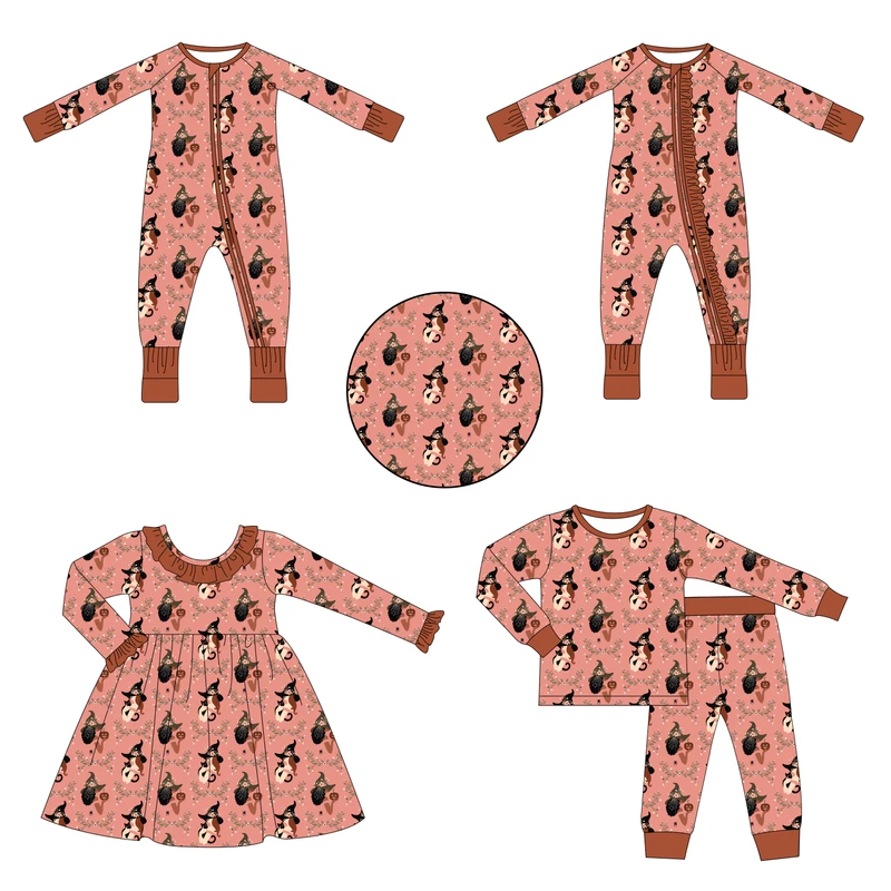 CHINEE Custom Casual Dual Zipper Fold Newborn Baby Baby Girl Toddler Pajamas Print Bamboo Breathable