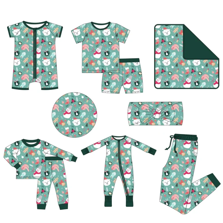 CHINEE-Custom-Christmas-Organic-Bamboo-Baby-Pajamas-Toddler-Kid-Rompers-Onesies-Sleepsuit-Newborn-Clothes-Manufacturer
