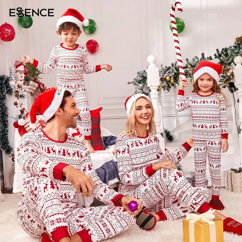 CHINEE Custom Christmas Pajama Sets Couples Kids Women Bamboo Matching Christmas Pajamas Family Sleepwear