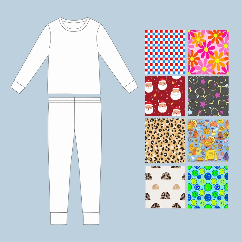 CHINEE Custom Comfortable Kids Bamboo Fiber Spandex 2Pc Long Sleeve Pants Pajamas Baby Toddler Eco friendly Breathable Washable All