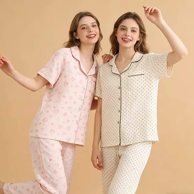 CHINEE Custom Cotton Print Pajama Set Long Sleeve Soft Loungewear Women Family Matching Pyjamas Home Wear