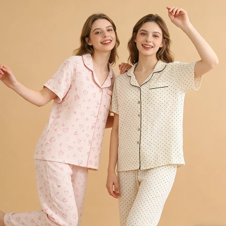 CHINEE Custom Cotton Print Pajama Set Long Sleeve Soft Loungewear Women Family Matching Pyjamas Home Wear