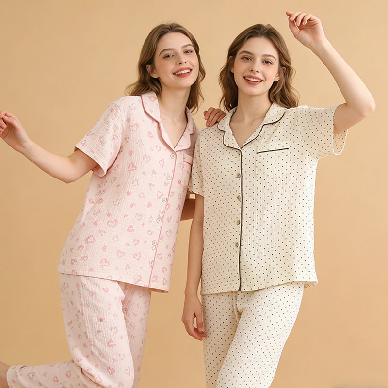 CHINEE Custom Cotton Print Pajama Set Long Sleeve Soft Loungewear Women Family Matching Pyjamas Home Wear