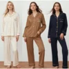 CHINEE Custom Cotton Pyjamas Women Sleepwear Solid Spring Loungewear Bamboo Pajamas Set Soft Women Pajama Sets