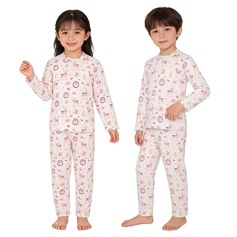 CHINEE Custom Design Bamboo Baby Sleepwear Newborn Kids Pyjamas Soft Breathable Long Sleeve Bamboo Baby Clothes Pajamas Set