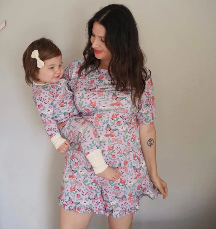 CHINEE-Custom-Design-Multi-style-95-Bamboo-5-Spandex-Family-Matching-Outfits-Matching-Pyjama-New-Born-Mom-Pajama-Set