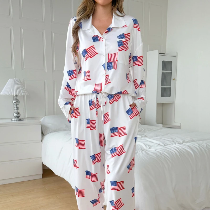 CHINEE Custom Digital Printed Soft Sleepwear for Women Breathable 6XL Nightwear Pajamas Set Elastic Waist for Winter Casual Top Pants