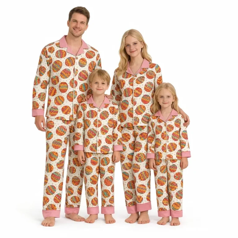CHINEE-Custom-Easter-Bunny-Cotton-Pajama-Set-Alphabet-Print-Brother-Sister-for-Whole-Family-Matching-Sleepwear