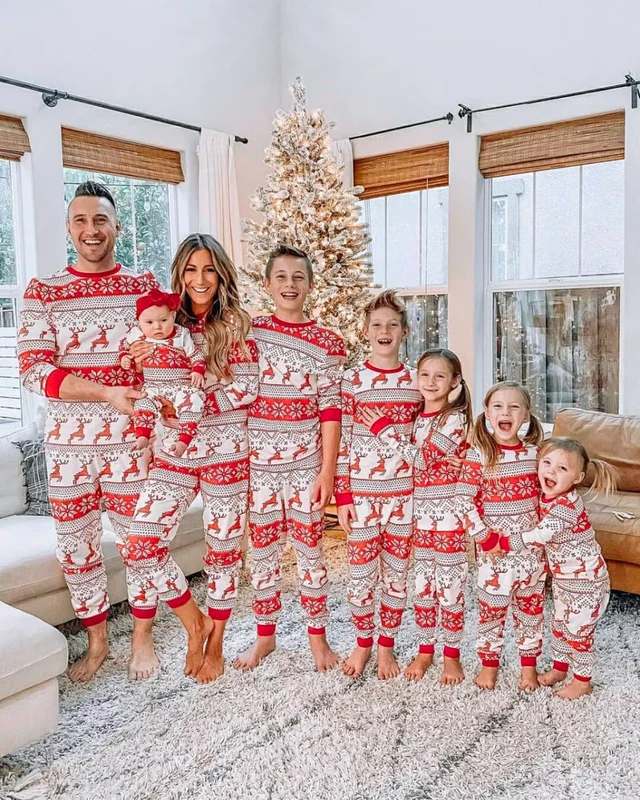 CHINEE Custom European and American Baby Children's Pajamas Home Clothes Set Christmas Family Sleepwear Set Family Matching Outfits