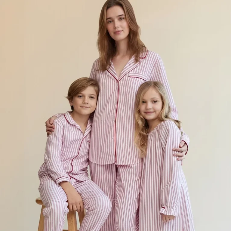 CHINEE-Custom-Family-Matching-Clothes-Mom-and-Baby-Girl-Boy-Design-Striped-Plain-Color-Pajamas-for-Boys-Girls-2-14-Years