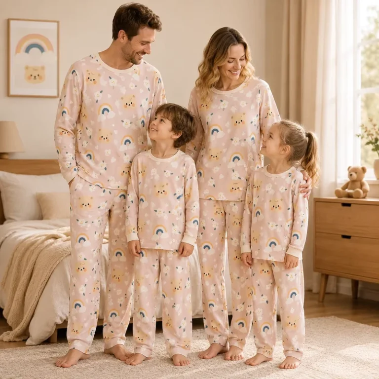 CHINEE-Custom-Family-Matching-Pajamas-Set-100-Cotton-Long-Sleeve-Soft-Sleepwear-Set-Homewear-for-Mom-Dad-Kids