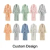 CHINEE Custom Hotel 100% Cotton Yarn Dyed Bathrobe Sleepwear Pajamas Sets For Man Women High Quality Terry Cloth Spa Robe