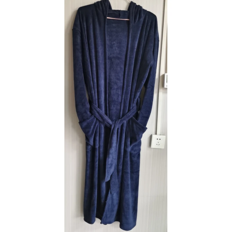 CHINEE Custom Keep Warm Hotel Bathrobe Unisex Winter Pajamas for Men Women's Thick Bath Robes With Hood