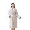 CHINEE Custom Logo Color Hotel Spa Robe Super Soft Warm Bathrobe Coral Fleece Terry Cloth Towel Gown Oversized Long Adult Kids Bathrobe