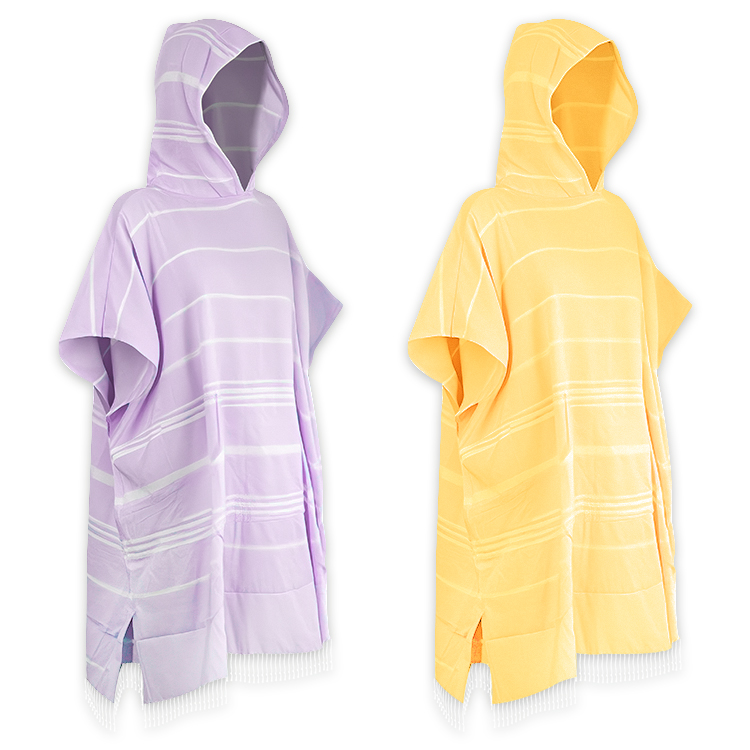 CHINEE-Custom-Logo-Comfortable-Surf-Poncho-Towel-Turkish-Cotton-Striped-Bath-Robe-with-Knitted-Hood-and-Tassel-Beach-Poncho
