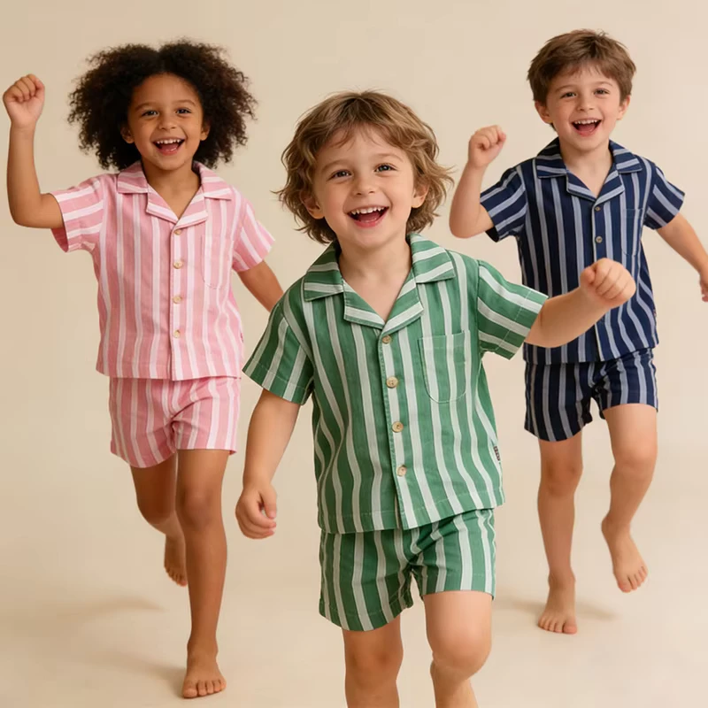 CHINEE Custom Logo Kids Sleepwear Toddler Kids Baby Pajamas Comfortable Children's Clothing Pajamas for Summer