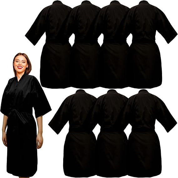 CHINEE Custom Logo Polyester Waterproof Black Hairdresser Kimono For Beauty Salon Women Men Adult Children Spa Robe