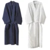 CHINEE Custom Logo Unisex Waffle Bathrobe 100% Cotton Hotel Spa Robe Super Soft Absorbent Quick Dry For Men And Women