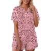 CHINEE Custom Logo Women's Milk Silk Knitted Pajama Set Butter Soft Printed Loungewear Two Piece Factory Direct
