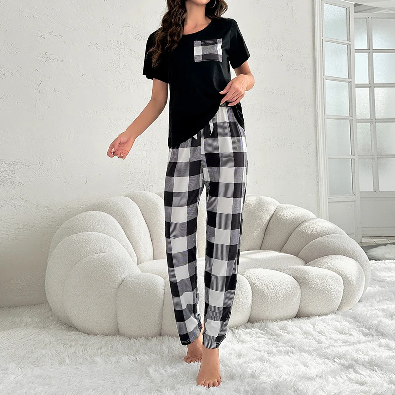 CHINEE Custom Logo Women's Pajamas Set Two Piece Casual Comfortable Breathable Loungewear Set