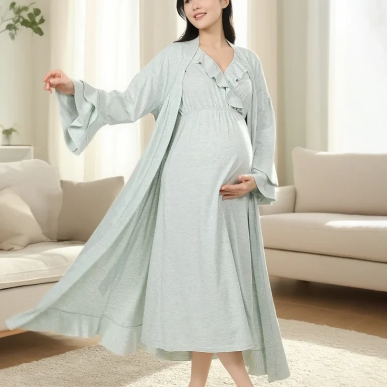 CHINEE-Custom-Loungewear-Women-Sets-2Pieces-Maternity-Print-Camisole-Nightdress-Robe-Pajama-Set-Maternity-Dresses-Robes-Women