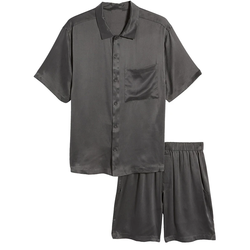 CHINEE Custom Men's Ice Silk Pajamas Short Sleeved Pajamas Plus Size Loose 5XL Home Wear Sleepwear Set With Best Quality