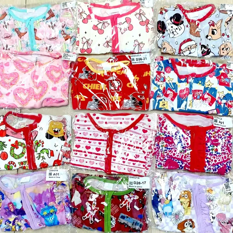 CHINEE Custom Newborn Baby Infant Western Print Bamboo Viscose Zippy Pajamas Sleepwear