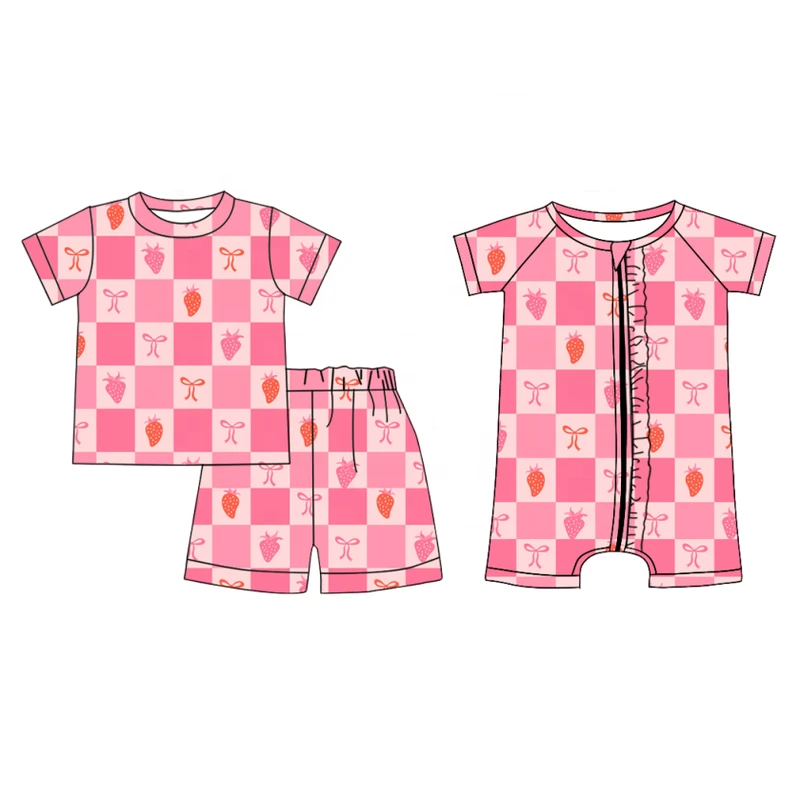 CHINEE Custom Newborn Toddler Kid Shorties Short Sleeve Romper Infant Jumpsuit One piece Pajamas