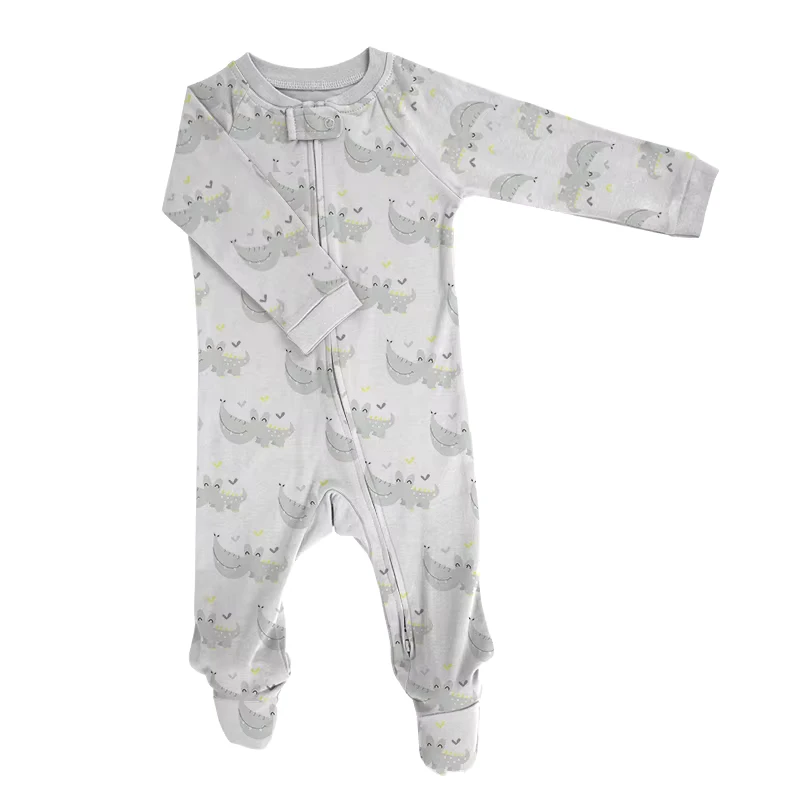 CHINEE Custom Package Organic Baby Rompers With Zipper Closure For Newborn Toddler Sleep Soft Cotton Baby Jumpsuit Pjm Footie Romper