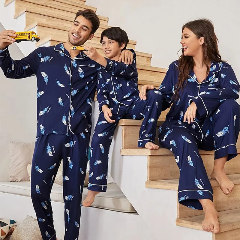 CHINEE Custom Pajamas Sets Family Matching Bamboo Sleepwear for Men and Women Kids Baby OEM ODM Plus Size Soft Home Wear Set