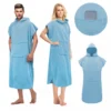 CHINEE Custom Pattern Absorb Sweating Poncho Robe Hooded Beach Organic Changing Surf Towel Cotton for Adults