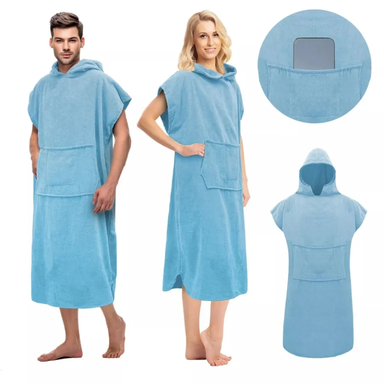 CHINEE Custom Pattern Absorb Sweating Poncho Robe Hooded Beach Organic Changing Surf Towel Cotton for Adults