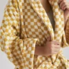 CHINEE Custom Plaid Design Spa Robes For Men And Women 100% Cotton Terry Fabric Shower Robe High Quality Luxury Hotel Sleepwear