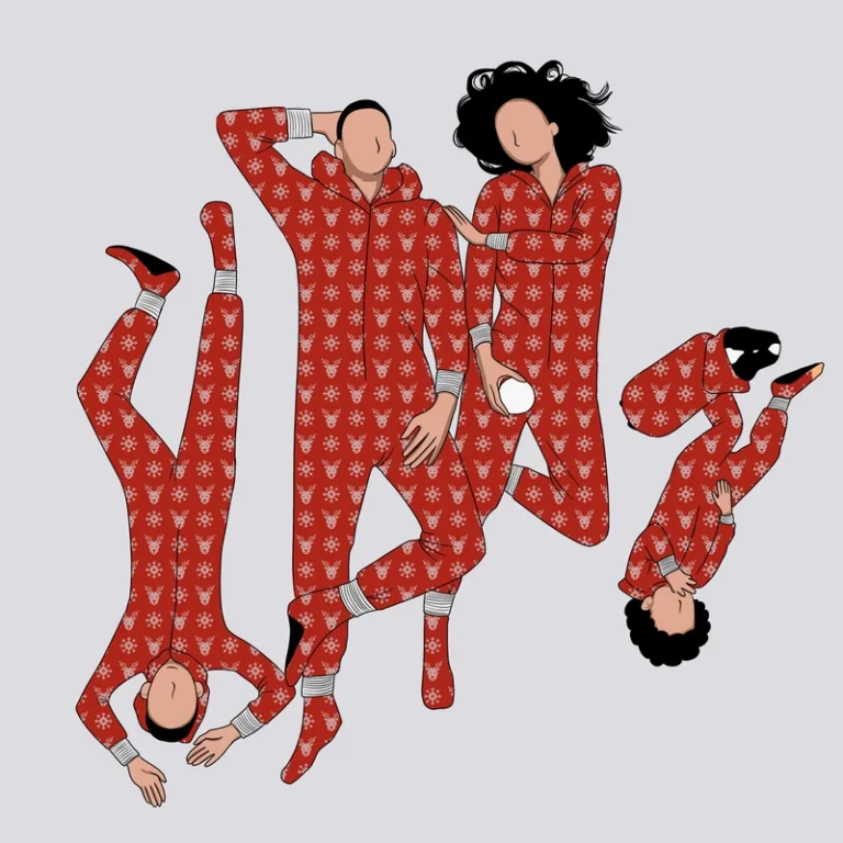 CHINEE-Custom-Popular-Four-Member-Parent-Child-Christmas-Style-Spandex-Cotton-Printed-Matching-Family-Pajamas-Sets