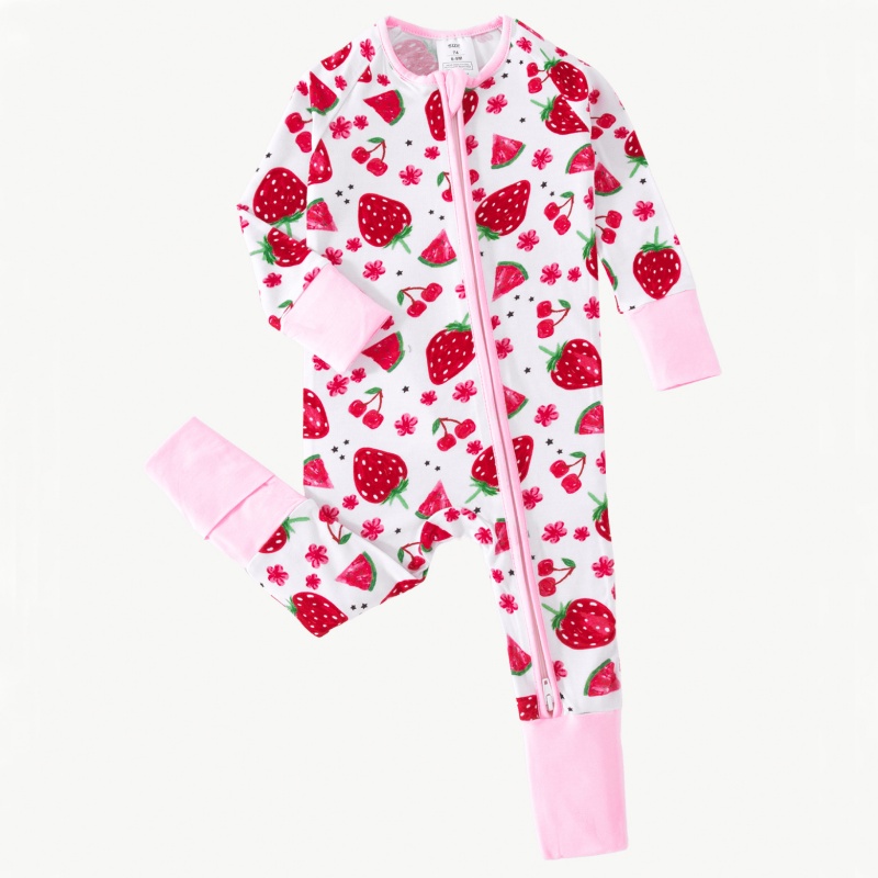 CHINEE Custom Print Baby Zipper Footed Sleeper Romper Clothes Toddler Kids Pajamas Sets Clothing Bamboo Baby Pajamas