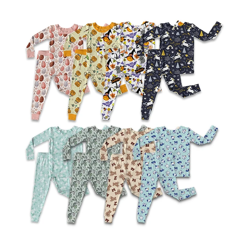 CHINEE Custom Print Bamboo Fiber Baby Zipper Footed Pocket Sleeper Romper Baby Clothes Toddler Kids Pajamas Sets Clothing Pocket