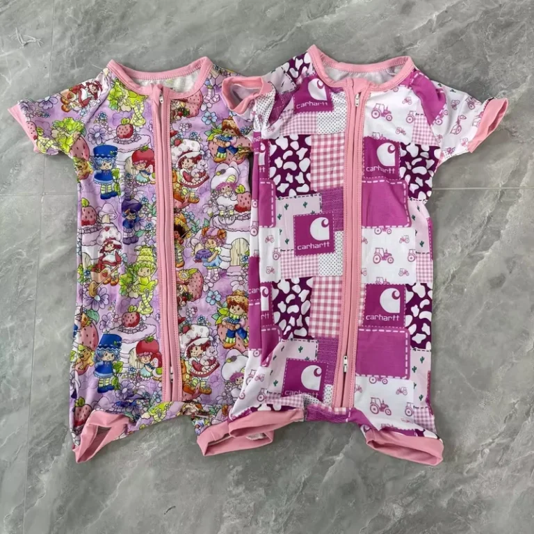 CHINEE-Custom-Print-Bamboo-Knitted-Anti-Wrinkle-Washable-Unisex-Double-Zipper-Casual-Pajamas-Romper-Sleepers-Kids-Baby