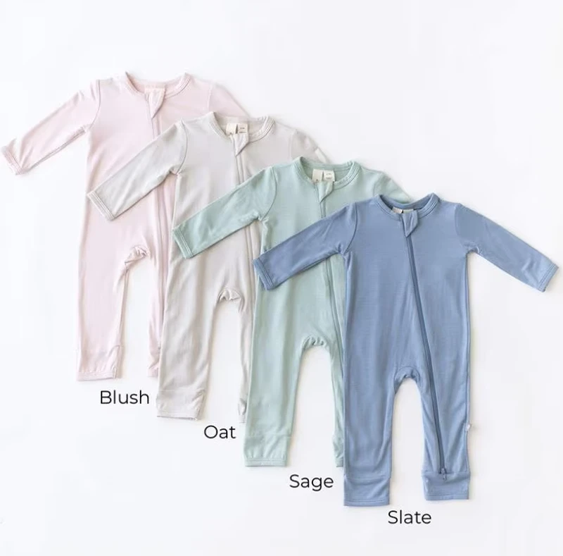 CHINEE Custom Print Children's Pajamas 100% Organic Cotton Double Zipper Baby Romper