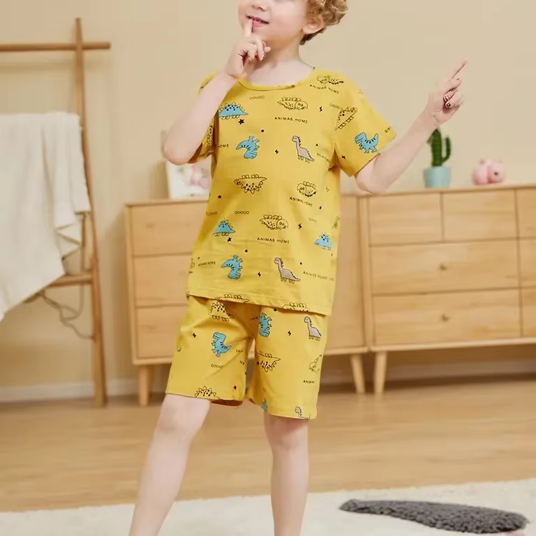 CHINEE Custom Print DTG Organic Bamboo Spandex Baby Toddler Children Sleepwear Pjs Clothing Set Kid Two Pieces Pajamas Set for Kid